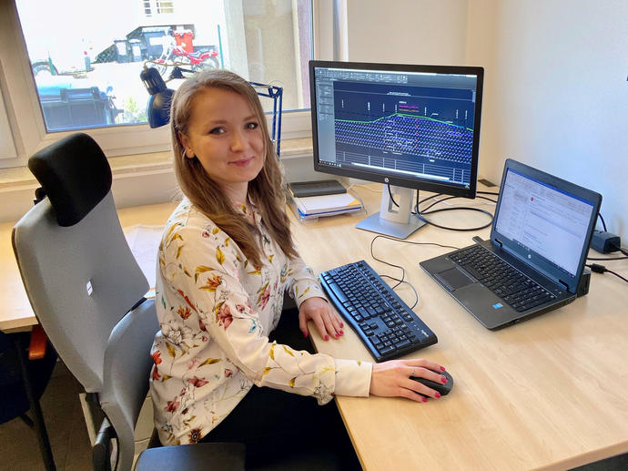 Keller female designer at her desk